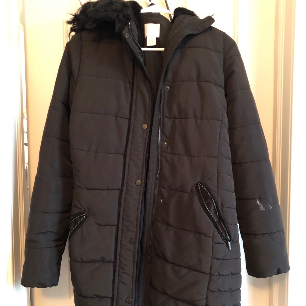 Long black winter coat